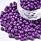 6/0 Glass Seed Beads, Baking Paint, Round Hole, Round, Dark Orchid, 4~5x3~5mm, Hole: 1.2~1.5mm, about 4500pcs/Pound