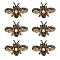 Bee Shape Felt Ornament Accessories, Rhinestone & Resin Beads Beading Appliques, Goldenrod, 36.5~39x57~57.5x7~7.5mm