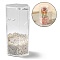 Flip Cover Hexagon Plastic Pen Holder, for Makeup Brush Storage Organizer, with Plastic Pearl inside, Clear, 10.5x9.3x20.5cm