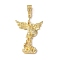 Brass Pendants, Saint Michael Archangel, Golden, 39.5x27.5x5mm, Hole: 4x8.5mm