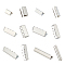 PH PandaHall 42pcs Crimp End Fasteners 6 Sizes Ribbon Crimp Ends Platinum Leather Ribbon Crimps Brass Belt Buckle End Tip for Clothes DIY Leather Craft Belt Bag Jewelry Making, 10/15/20/25/30/35mm