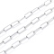 Tarnish Resistant 304 Stainless Steel Paperclip Chains, Drawn Elongated Cable Chains, Unwelded, with Spool, Stainless Steel Color, 14x6x1.4mm, about 32.8 Feet(10m)/roll