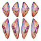 Transparent Resin Wing Pendants Set, with Gold Foil, Butterfly Wing Charms, Sienna, 29.5~39.5x14.5x2.5mm, Hole: 0.8mm, 2 pairs/set