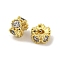 Brass Micro Pave Clear Cubic Zirconia Beads, Cadmium Free & Nickel Free & Lead Free, Flat Round, Real 18K Gold Plated, 4.5x2mm, Hole: 1.4mm