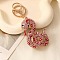 Zinc Alloy Keychain, with Rhinestone, Snake, Rose, Pendant: 70x50mm