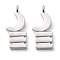 Brass Pendants, Long-Lasting Plated, Adinkra Symbols Akoben, Platinum, 18.5x8x1.3mm, Hole: 1.5mm