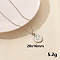 Stainless Steel Flat Round with Hand & Footprint Pendant Necklaces, Cable Chain Necklaces