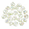 Transparent Acrylic Pendants, AB Color Plated, Petal, Yellow Green, 16x15x5mm, Hole: 1.4mm