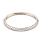 Brass Micro Pave Cubic Zirconia Bangles, Long-Lasting Plated, Real Platinum Plated, Inner Diameter: 1-7/8x2-1/4 inch(4.8x5.7cm)