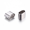 Tarnish Resistant 304 Stainless Steel Slide Charms, Oval, Stainless Steel Color, 8.5x12x7mm, Hole: 5x10.5mm