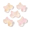Transparent Spray Paint Glass Beads, Bowknot, Bisque, 9.5x14x6.5mm, Hole: 1mm