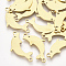 201 Stainless Steel Links connectors, Laser Cut Links, Dolphin, Golden, 24.5x12x1mm, Hole: 1.6mm