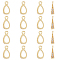 Brass Pave Clear Cubic Zirconia Pendants, Nickel Free, Hollow, Teardrop, Real 14K Gold Plated, 11.5x6x3mm, Hole: 1.6mm, 16pcs/box
