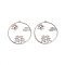 Brass Micro Pave Clear Cubic Zirconia Pendants, Flat Round with Sun & Cloud & Human, Real Platinum Plated, 27.3x25.2x2mm, Hole: 1.2mm