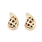 Brass Beads, Cadmium Free & Nickel Free & Lead Free, Teardrop with Tartan, Top Drilled, Real 18K Gold Plated, 11x6x6mm, Hole: 1.2mm