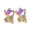 Alloy Pendants, with Resin Cabochons, Bear, Golden, 19x13x6mm, Hole: 1.6mm