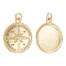 Brass Pendants, with Jump Rings, Compass, Real 18K Gold Plated, 21.5x18.7x4mm, Hole: 3.2mm, 10pcs