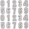 50POcs 10 Styles Alloy Rhinestone Slide Charms, Number, 11.5~12x5~8.5x4.5~5mm, Hole: 8x1.8mm, 5pcs/style