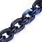 Transparent Acrylic Handmade Cable Chain, Oval, Dark Blue, 20x18x8mm, about 39.37 inch(1m)/strand