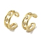 Rack Plating Brass Micro Pave Cubic Zirconia Cuff Earrings, Long-Lasting Plated, Lead Free & Cadmium Free, Real 18K Gold Plated, 14.5x4.5mm