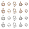 20Pcs 10 Style Alloy Rhinestone Pendants, with ABS Plastic Imitation Pearl Beads, Flower & Cat & Heart & Fan Charm, Mixed Color, 17~24x15.5~18.5x5~9mm, Hole: 1.8~2.5mm, 2pcs/style