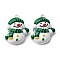 Christmas Themes Baking Painted Alloy Pendants, Snowman, 17x13x5.5mm, Hole: 1.2mm