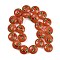 Christmas Handmade Lampwork Enamel Beads, Flat Round, Candy Cane, 18~18.5x10.5~12.5mm, Hole: 1.2~1.4mm