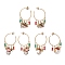 3 Pairs 3 Style Christmas Snowman & Moon & Word Noel Alloy Enamel Dangle Stud Earrings, Golden 304 Stainless Steel Half Hoop Earrings for Women, Mixed Color, 45~53mm, Pin: 0.5mm, 1 Pair/style