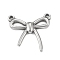 Non-Tarnish 304 Stainless Steel Pendants, Hollow, Bowknot Charm, Stainless Steel Color, 18.5x18x2.5mm, Hole: 1mm