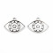 Tibetan Style Alloy Pendant Enamel & Rhinestone Settings, Cadmium Free & Lead Free, Eye, Antique Silver, Fit for 0.9mm Rhinestone, 17x22x1.5mm, Hole: 1.8mm