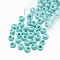 TOHO Japanese Fringe Seed Beads, Opaque Glass Round Hole Rocailles Seed Beads, Turquoise, 6x5.5~5.8mm, Hole: 2mm, about 33pcs/10g