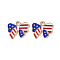 American Flag Style Alloy Enamel Pendants, Light Gold, Bowknot Charm, Colorful, 13x16x1.5mm, Hole: 2mm