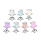 UV Plating Alloy Pendants, with Glass,  Lead Free & Cadmium Free, Fish, Golden, Mixed Color, 22x13x6mm, Hole: 1mm