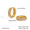 Stainless Steel Hoop Earrings, with Cubic Zirconia, Real 18K Gold Plated, 12.5x4.6mm