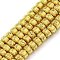 Electroplated Natural Lava Rock Beads Strands, Disc, Heishi Beads, Golden Plated, 4x3mm, Hole: 1mm, about 127pcs/strand, 15.75 inoch(40cm)