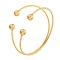 Ion Plating(IP) 304 Stainless Steel Wrap Cuff Bangle for Women, Round, Real 18K Gold Plated, Inner Diameter: 2-1/4x2-1/2 inch(5.8x6.3cm)