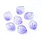 Transparent Glass Charms, Shell Shaped Petal, Two Tone, Lilac, 15x12x4mm, Hole: 1mm