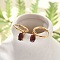 Ion Plating(IP) 304 Stainless Steel Micro Pave Cubic Zirconia Hoop Earrings, Oval, Golden, 20mm, Pin: 0.8mm