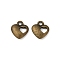 Alloy Pendants, Cadmium Free & Nickel Free & Lead Free, Heart, Antique Bronze, 13x11x3mm, Hole: 1.5mm