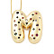 Brass Micro Pave Cubic Zirconia Letter Pendant Necklaces, Real 18K Gold Plated, Letter M, 17.40~17.80 inch(44.2~45.2cm), Pendant: 29.5x27mm