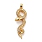 Brass Micro Pave Cubic Zirconia Pendants, Snake Charms, Real 18K Gold Plated, 48.5x16.5x7mm, Hole: 5x3mm