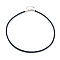 Braided Round Imitation Leather Bracelets Making, with Stainless Steel Color Tone Stainless Steel Lobster Claw Clasps, Prussian Blue, 17-1/8 inch(43.6cm)