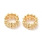 Eco-Friendly Rack Plating Brass Beads, Long-Lasting Plated, Lead Free & Cadmium Free, Large Hole Beads, Flower, Real 14K Gold Plated, 8x4mm, Hole: 4.8mm