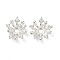 Brass Micro Pave Clear Cubic Zirconia Bead Caps, Cadmium Free & Nickel Free & Lead Free, 925 Sterling Silver Plated, 10x9x4.5mm, Hole: 1.6mm