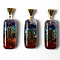 Rectangle Epoxy Resin Big Pendants, with Natural Amethyst & Lapis Lazuli & Sodalite & Green Aventurine & Tiger Eye & Carnelian & Red Jasper Chips inside, and Brass Sticker, Alloy Bails, Chakra Theme, 55~58x20~22x10.5~11.5mm, Hole: 4.5x9mm