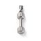 Anti-Tarnish 304 Stainless Steel Pendants, Dumbbell Charm, Stainless Steel Color, 27x8mm, Hole: 6x3mm