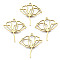 Ion Plating(IP) 201 Stainless Steel Pendants, Lotus, Real 18K Gold Plated, 27.5x25x1.5mm, Hole: 1.4mm