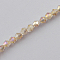 Glass Beads Strands, AB Color Plated, Faceted, Bicone, Beige, 2.9~3.3x2mm, Hole: 0.5mm, about 135~140pcs/strand, 38~40cm