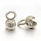 Brass Bead Tips, Platinum, 10~11x5mm, Hole: 3mm, Inner Diameter: 2mm