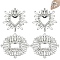 4Pcs 2 Styles Alloy Shoe Decorations, with Glass, Detachable Shoe Buckle Clips, Rectangle & Heart, Mixed Shapes, 58.5~59x59~67.5x9~9.5mm, 2pcs/style